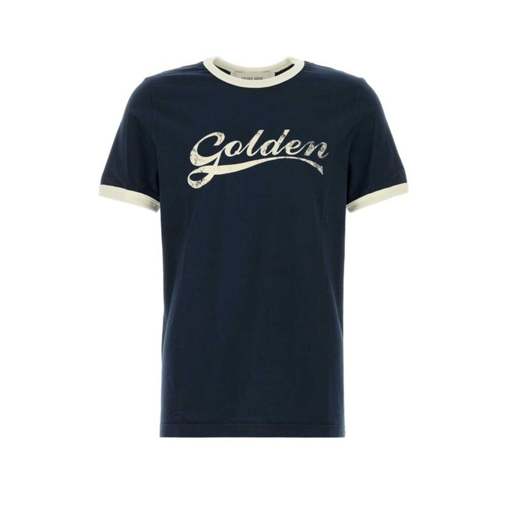 Golden Goose Deluxe Brand Men Navy Blue Cotton T-Shirt